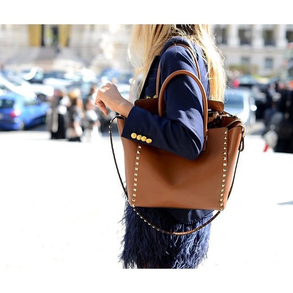 Valentino Handbags - VALENTINO Rockstud Double Handle Tote